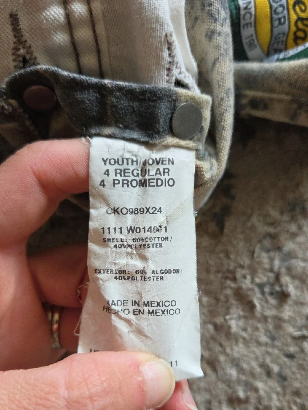 Cabela's Green & Yellow Patch Camouflage Overalls